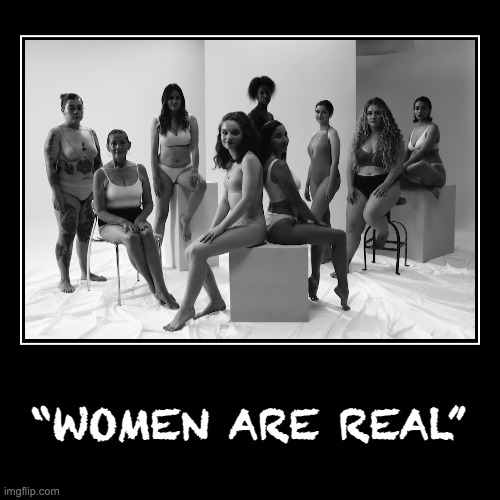 "ARE WOMEN REAL?" | image tagged in funny,demotivationals,international women's day,tired of hearing about transgenders,real women | made w/ Imgflip demotivational maker