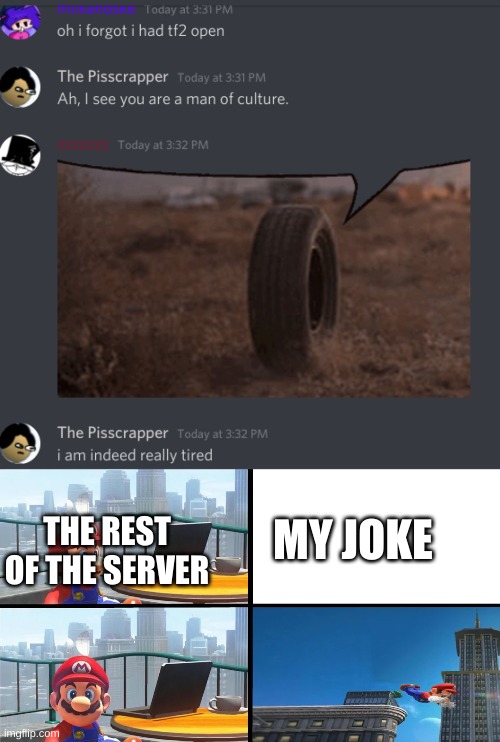 MY JOKE; THE REST OF THE SERVER | made w/ Imgflip meme maker