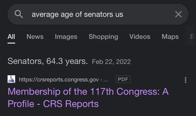 High Quality Average age of U.S. Senators Blank Meme Template