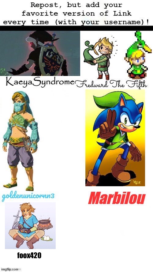 furry Link. it’s not an actual version of Link but I like him | foox420 | made w/ Imgflip meme maker