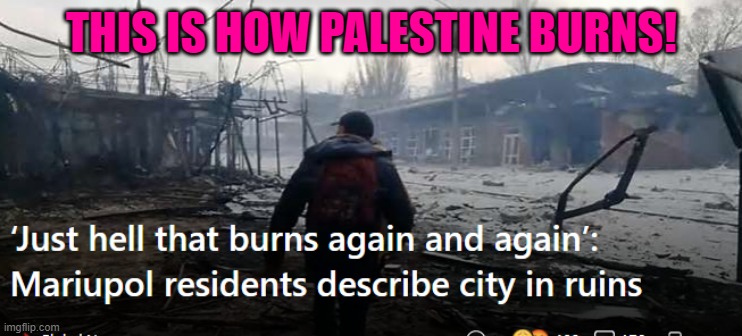 palestine burns | THIS IS HOW PALESTINE BURNS! | image tagged in none | made w/ Imgflip meme maker
