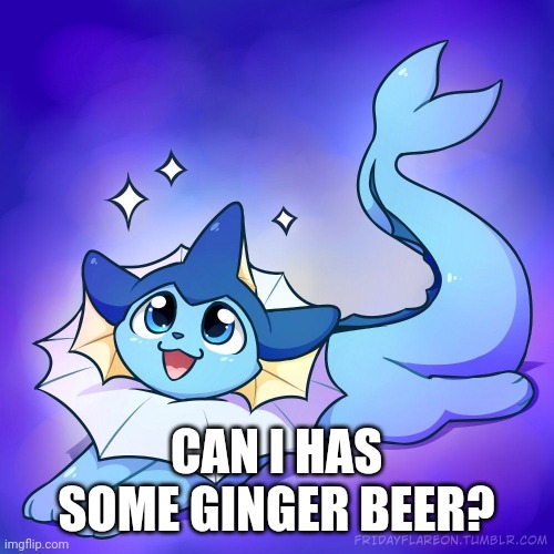 Plz | CAN I HAS SOME GINGER BEER? | image tagged in vaporeon | made w/ Imgflip meme maker