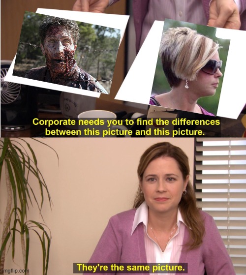 Zomibes vs Karens | image tagged in corporate wants you to find the difference,memes,zombie,zombies,karen,karens | made w/ Imgflip meme maker