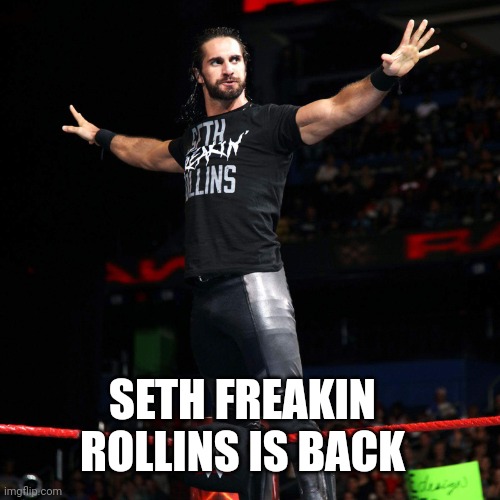 Seth Rollins  | SETH FREAKIN ROLLINS IS BACK | image tagged in seth rollins | made w/ Imgflip meme maker