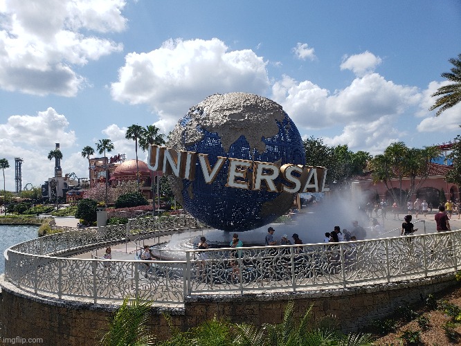 Picture of the universal ball at universal studios - Imgflip