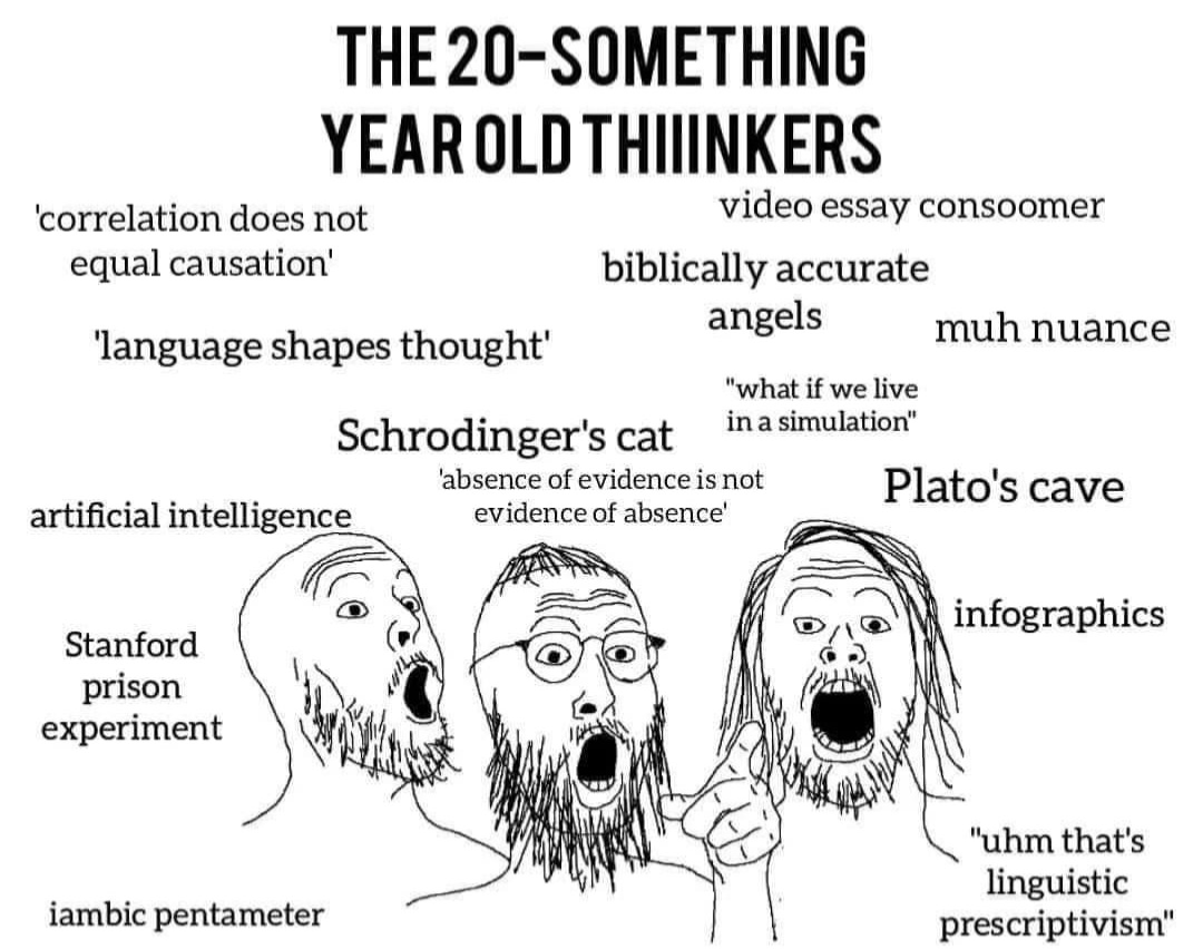 High Quality 20-something year old thiiinkers Blank Meme Template