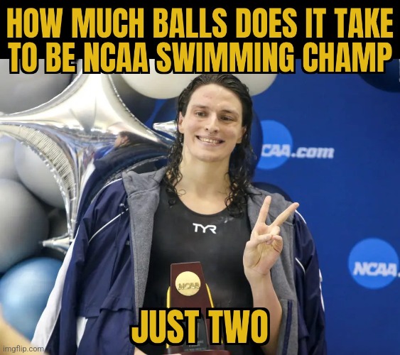 JUST THE TWO OF US | image tagged in lia thomas,ncaa,swimming,farce | made w/ Imgflip meme maker