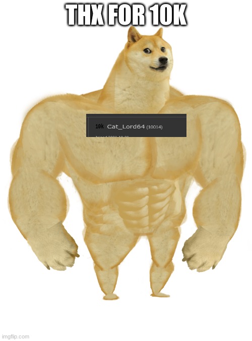 Swole Doge | THX FOR 10K | image tagged in swole doge | made w/ Imgflip meme maker