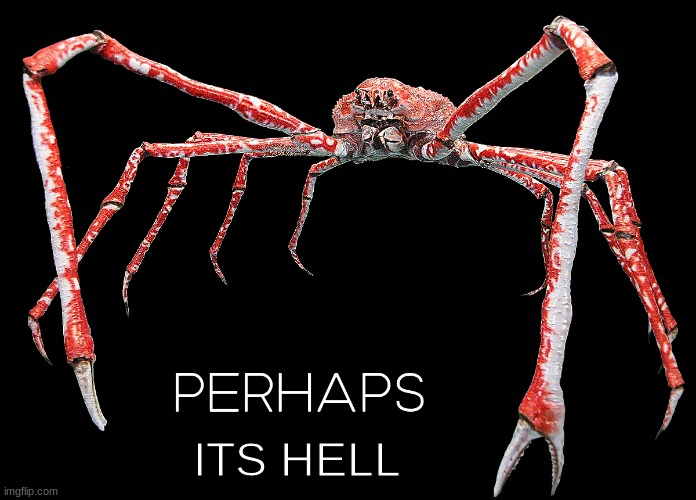 perhaps crab | ITS HELL | image tagged in perhaps crab | made w/ Imgflip meme maker