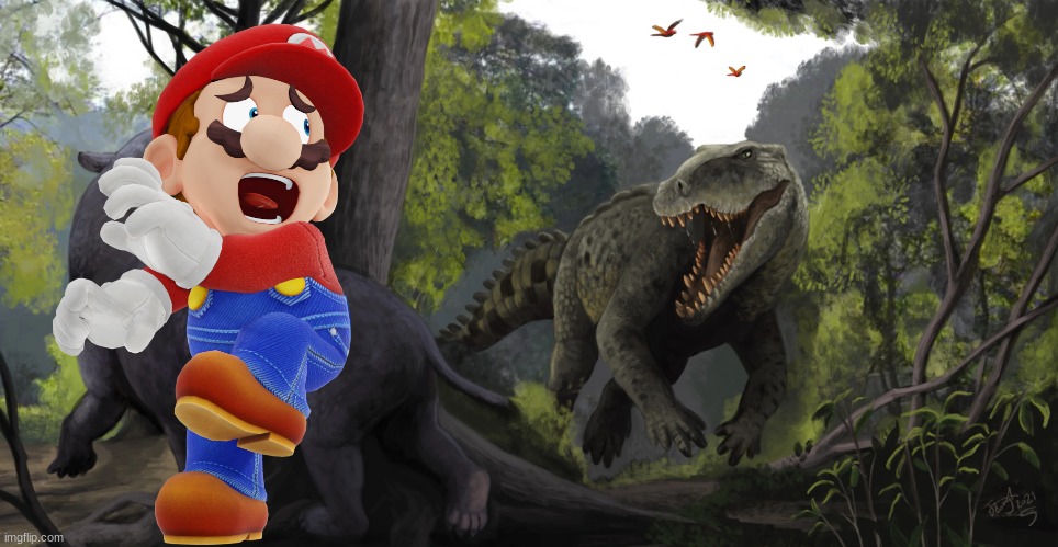 Mario survives a Barinasuchus attack.mp3 | image tagged in mario,crocodile,reptile,animals,prehistoric | made w/ Imgflip meme maker