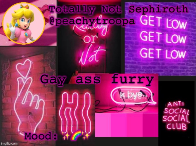 Princess Peach Aesthetic Mood Temp (thx Lily) | Gay ass furry; ✨🌈✨ | image tagged in princess peach aesthetic mood temp thx lily | made w/ Imgflip meme maker