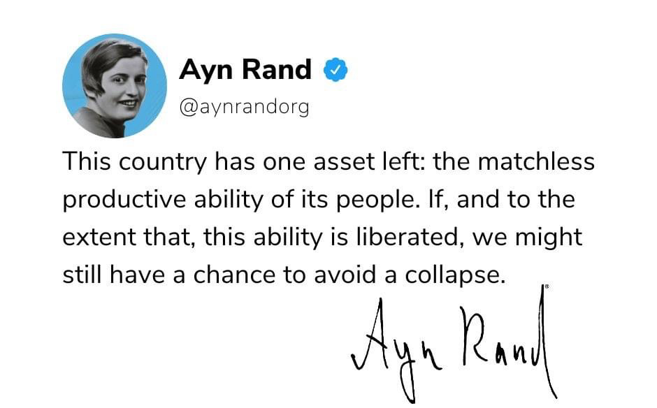 High Quality Ayn Rand quote Blank Meme Template