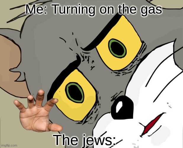 The gas :( | Me: Turning on the gas; The jews: | image tagged in memes,unsettled tom | made w/ Imgflip meme maker