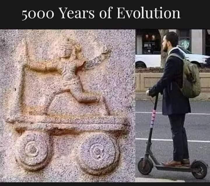 High Quality 5000 years of evolution scooters Blank Meme Template