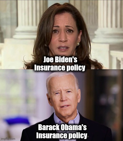 Joe Biden's Insurance policy Barack Obama's Insurance policy | image tagged in kamala harris,joe biden 2020 | made w/ Imgflip meme maker