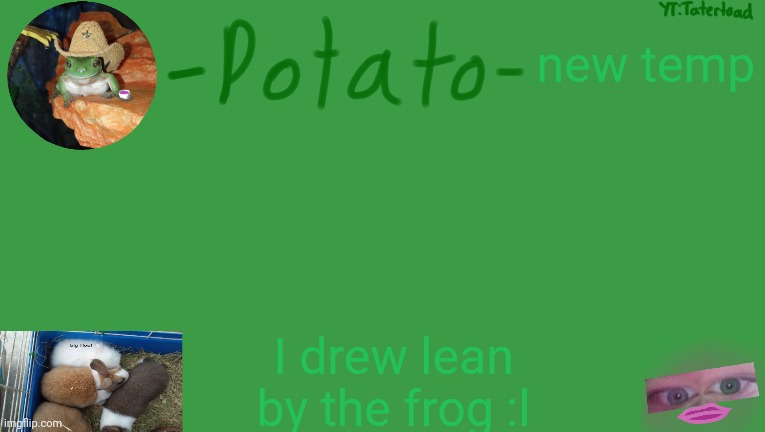 Still pretty cringe- not as bad as the last temp I put my name on | new temp; I drew lean by the frog :l | image tagged in i can breathe | made w/ Imgflip meme maker