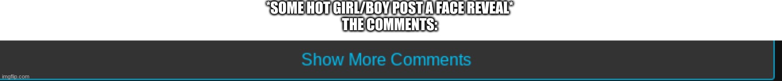 *SOME HOT GIRL/BOY POST A FACE REVEAL*
THE COMMENTS: | image tagged in true story | made w/ Imgflip meme maker
