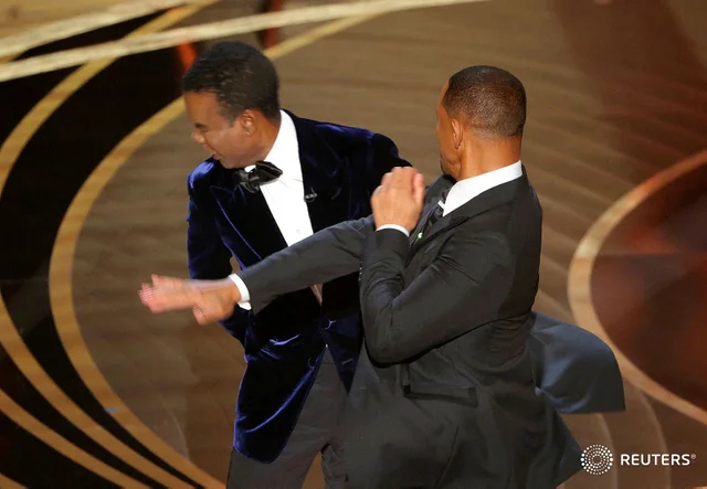 Will Smith punching Chris Rock Blank Meme Template