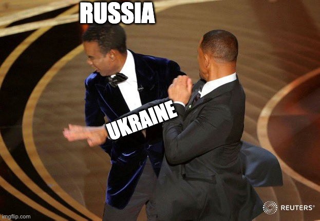 Will-Chris- Ukraine-Russia | RUSSIA; UKRAINE | image tagged in will-chris-slap | made w/ Imgflip meme maker