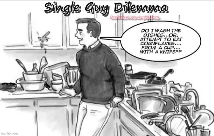 Being single isn`t easy ! | image tagged in washing dishes | made w/ Imgflip meme maker