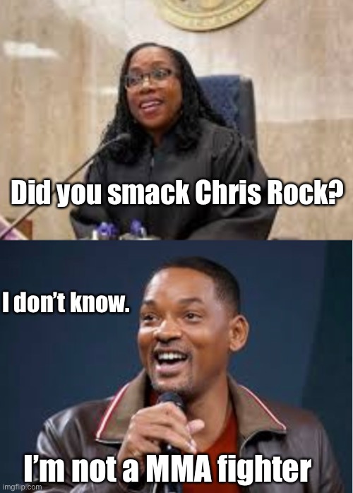 Did you smack Chris Rock? I don’t know. I’m not a MMA fighter | image tagged in politics lol,memes | made w/ Imgflip meme maker