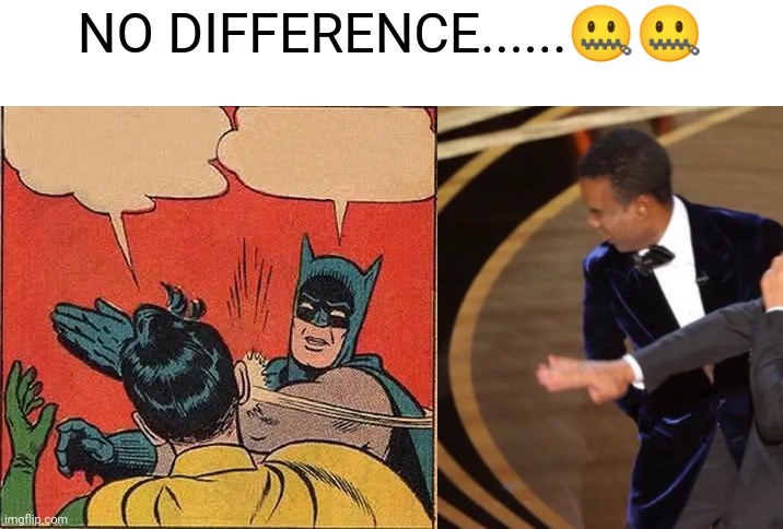NO DIFFERENCE......🤐🤐 | image tagged in memes,batman slapping robin | made w/ Imgflip meme maker