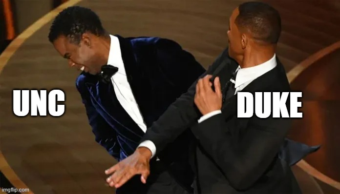 Duke Over UNC | DUKE; UNC | image tagged in duke basketball | made w/ Imgflip meme maker
