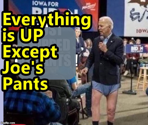 Everything IS Up These Days Except for Joe's Pants Folks | image tagged in inflation,memes,gas prices | made w/ Imgflip meme maker