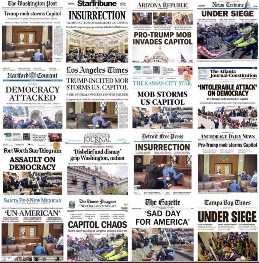 January 6th failed coup insurrection newspaper headlines Blank Meme Template