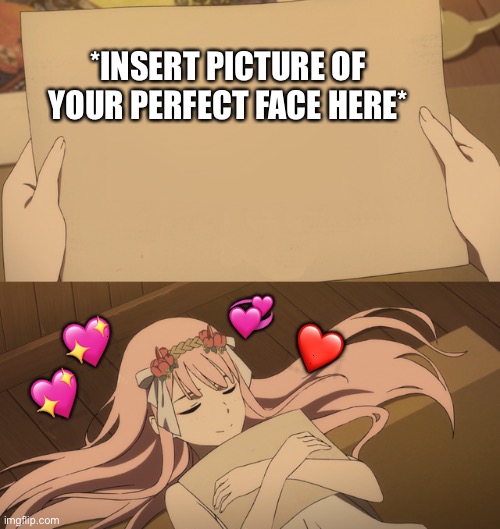 It's perfect <3 | *INSERT PICTURE OF YOUR PERFECT FACE HERE*; 💞; 💖; ❤️; 💖 | image tagged in i love this picture,wholesome | made w/ Imgflip meme maker