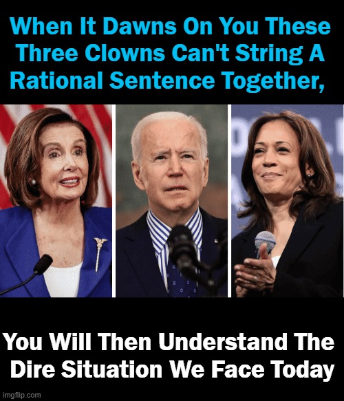 If The Media Were Not Propping Them Up At Every Turn, We Could Process The FACTS & Not The FICTION | When It Dawns On You These 
Three Clowns Can't String A 
Rational Sentence Together, You Will Then Understand The 
Dire Situation We Face Today | image tagged in politics,joe biden,kamala harris,nancy pelosi,biased media,incoherent ramblings | made w/ Imgflip meme maker