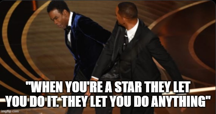 Chris Rock Will Smith | "WHEN YOU'RE A STAR THEY LET YOU DO IT. THEY LET YOU DO ANYTHING" | image tagged in chris rock will smith | made w/ Imgflip meme maker