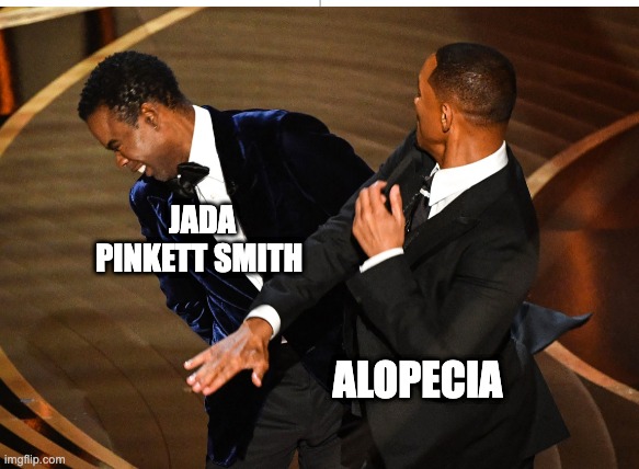 Will Smith slaps Chris Rock | JADA PINKETT SMITH; ALOPECIA | image tagged in will smith,chris rock | made w/ Imgflip meme maker