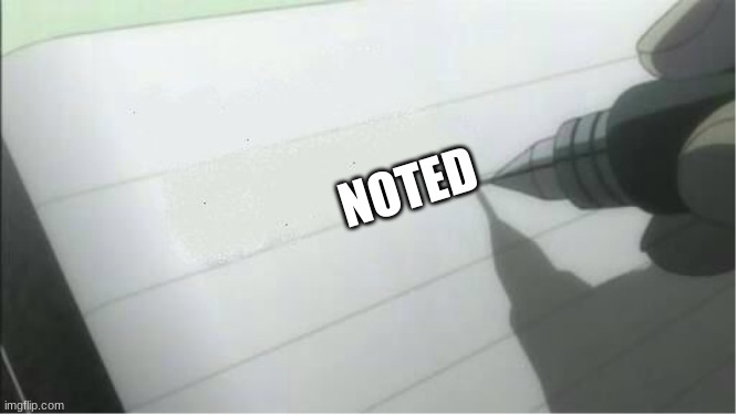 NOTED | image tagged in death note blank | made w/ Imgflip meme maker