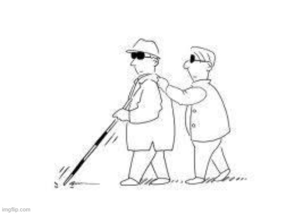Blind leading the blind | image tagged in blind leading the blind | made w/ Imgflip meme maker