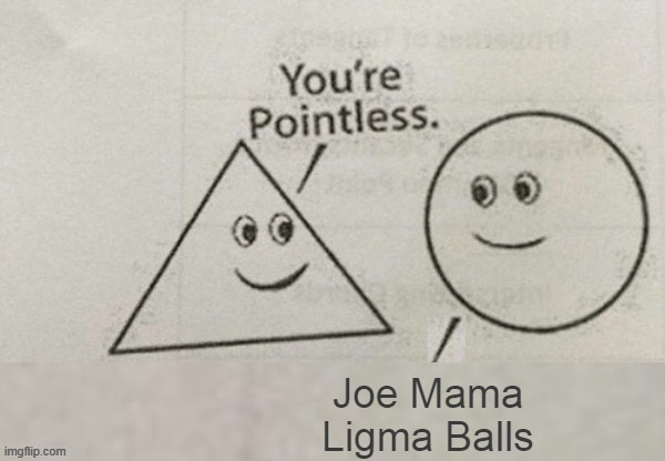 You're Pointless Blank | Joe Mama Ligma Balls | image tagged in you're pointless blank,memes,joe mama | made w/ Imgflip meme maker