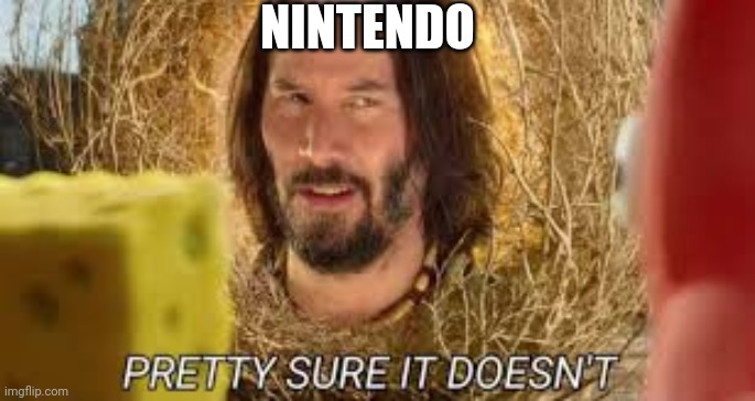 Pretty sure it doesn't | NINTENDO | image tagged in pretty sure it doesn't | made w/ Imgflip meme maker