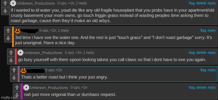 first post, grabbed the flamethrower 3rd time around. he asked for a roast. | made w/ Imgflip meme maker