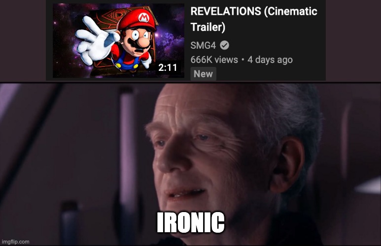 Who's ready for revalations | IRONIC | image tagged in palpatine ironic | made w/ Imgflip meme maker