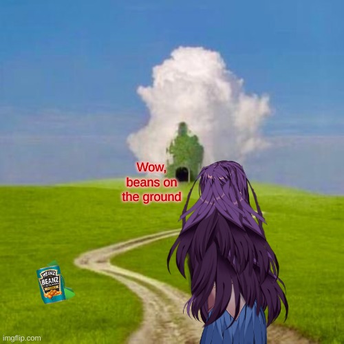 POV: yuri finds beasn on the ground. Wha do? | Wow, beans on the ground | image tagged in hide the pain harold | made w/ Imgflip meme maker