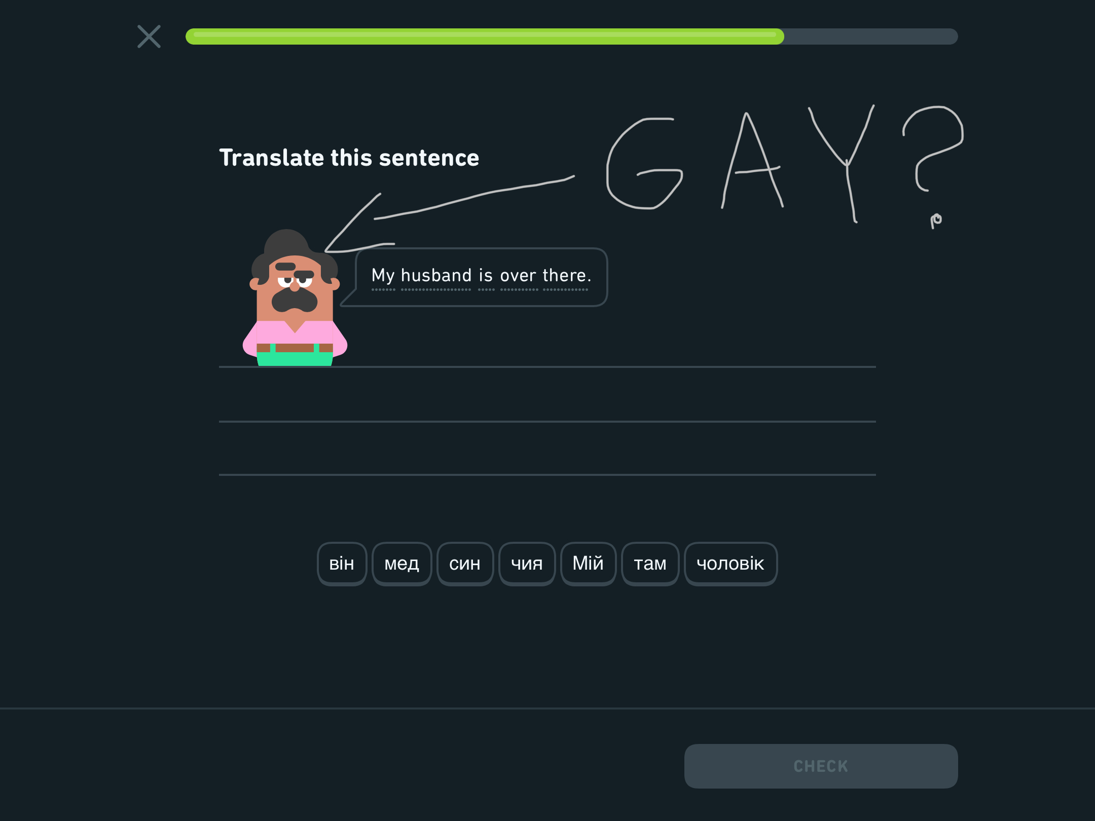 Duolingo is gay Blank Meme Template