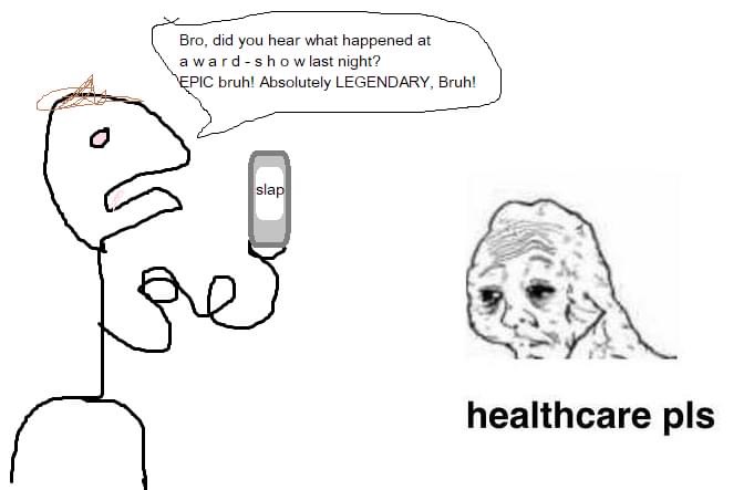 High Quality Will Smith slap healthcare plz Blank Meme Template