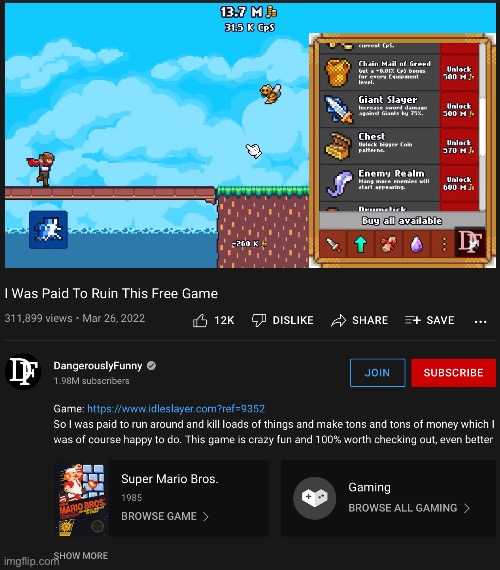 What is wrong with this picture? | image tagged in youtube,super mario bros | made w/ Imgflip meme maker