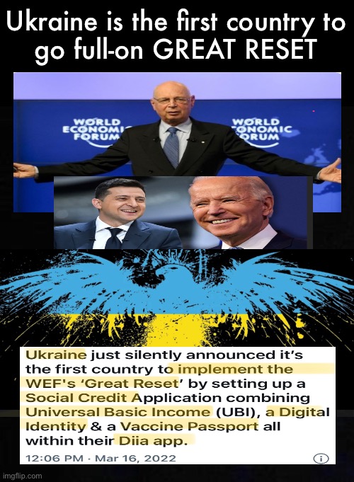 Ukraine is the first to hit RESET button.  WAR was distraction | Ukraine is the first country to
go full-on GREAT RESET | image tagged in memes,ukraine war,globalists sign up their first sucker,who will be distracted enough to be next,disaster for the people | made w/ Imgflip meme maker