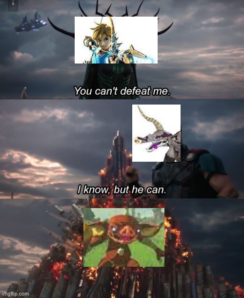 why did maz koshia make me do this | image tagged in you can't defeat me,the legend of zelda breath of the wild | made w/ Imgflip meme maker