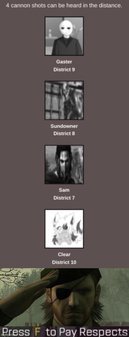 Fallen Tributes 7 (#ripbozo for clear) | image tagged in press f to pay repects | made w/ Imgflip meme maker