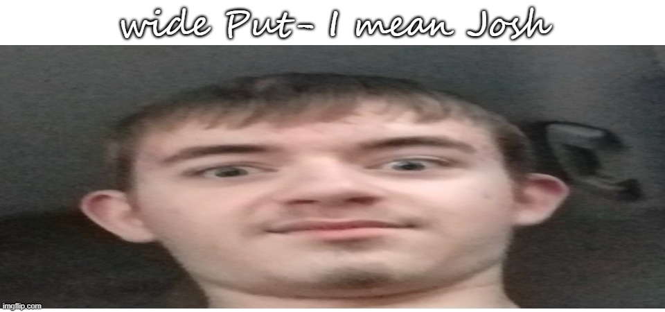 laugh at this and i will stab you with a car /hj | wide Put- I mean Josh | image tagged in blank white template,crinj,unfunny,shitpost,if you laugh i'll stab you with a car | made w/ Imgflip meme maker