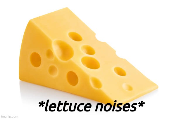 In the future, humour will be randomly generated |  *lettuce noises* | image tagged in cheese,lettuce | made w/ Imgflip meme maker