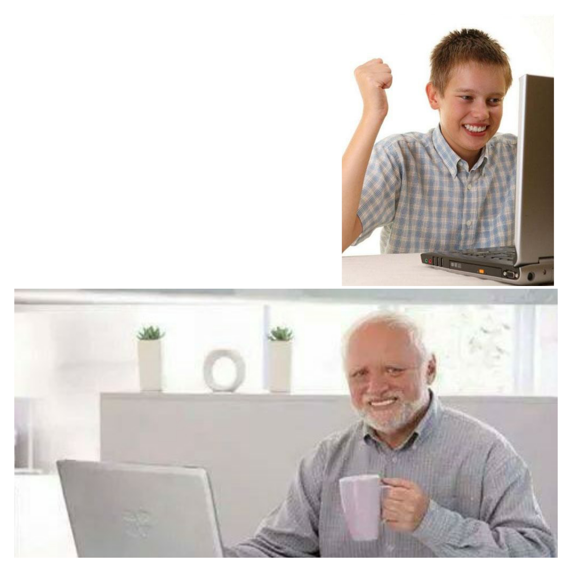 First Day of Internet Kid Becomes Harold Blank Meme Template