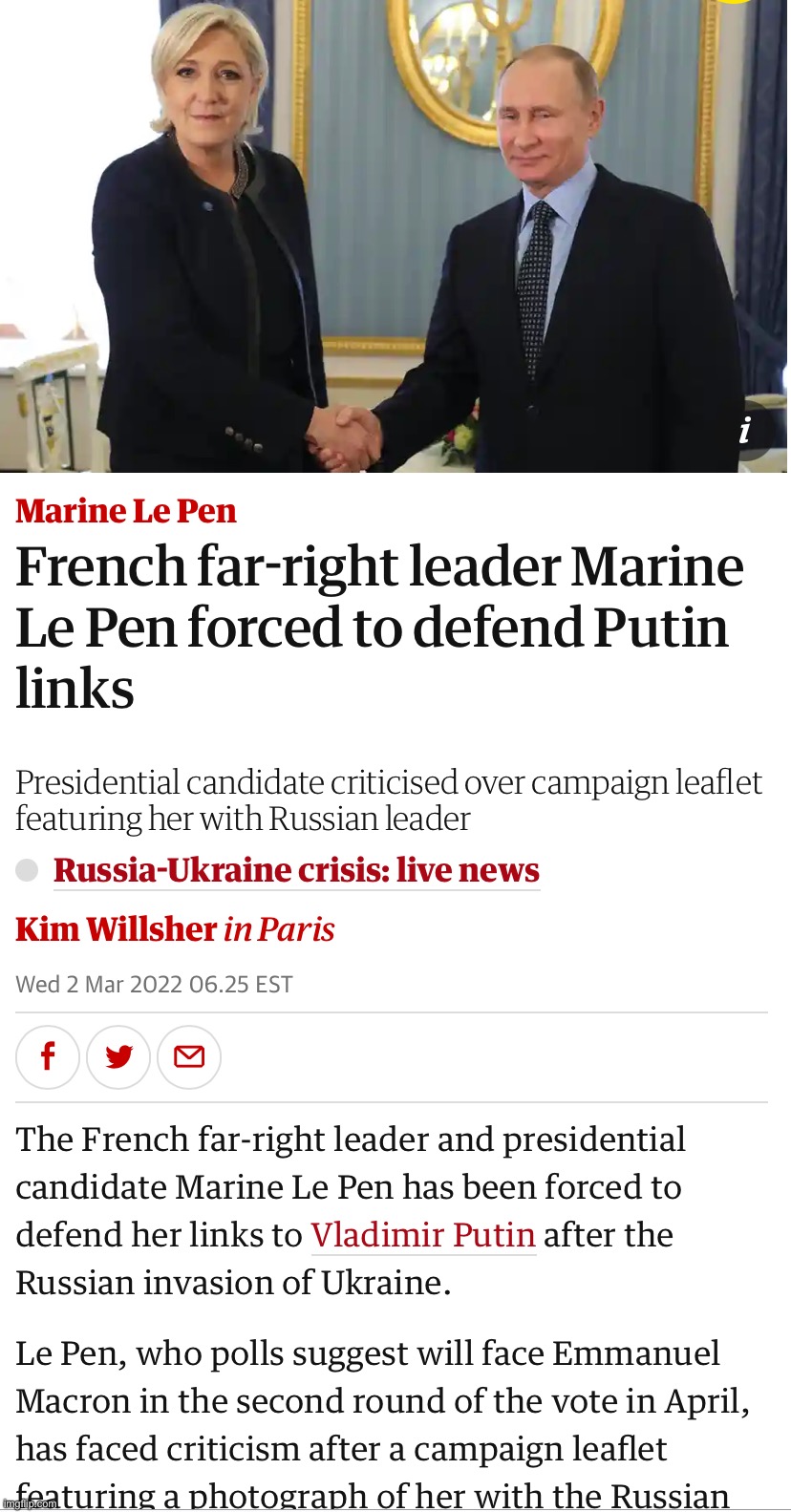 Marine Le Pen Putin | image tagged in marine le pen putin | made w/ Imgflip meme maker